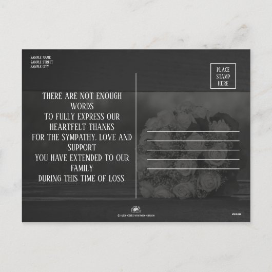 Hartelijk dank voor de begrafenis en Bereavement Feestdagenkaart (Achterkant)