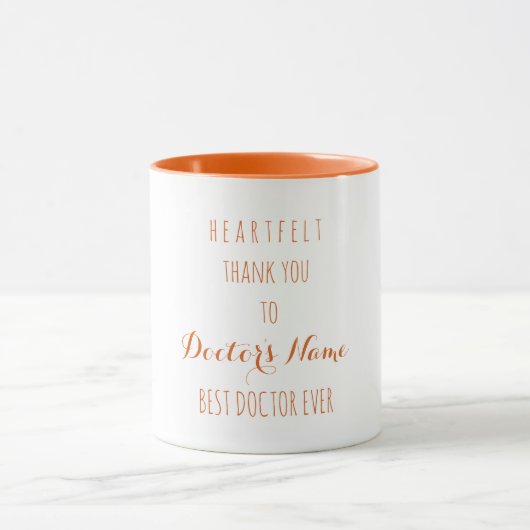 Hartelijk dank voor de beste dokter ooit Typografi Mok (Midden)
