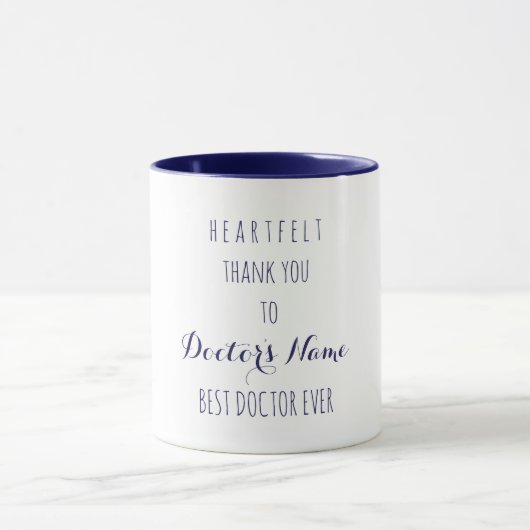 Hartelijk dank voor de beste dokter ooit Typografi Mok (Midden)