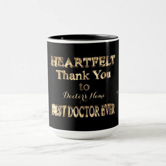 Hartelijk dank voor de beste dokter ooit Typografi Mok (Midden)