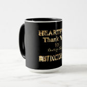 Hartelijk dank voor de beste dokter ooit Typografi Mok (Voorkant links)