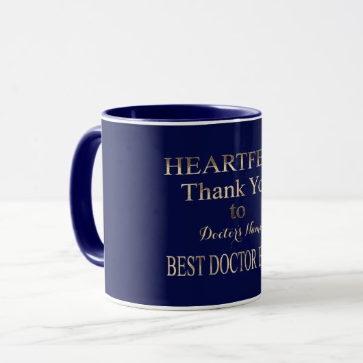 Hartelijk dank voor de beste dokter ooit Typografi Mok (Voorkant links)