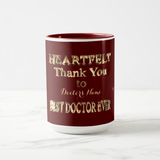 Hartelijk dank voor de beste dokter ooit Typografi Mok (Midden)