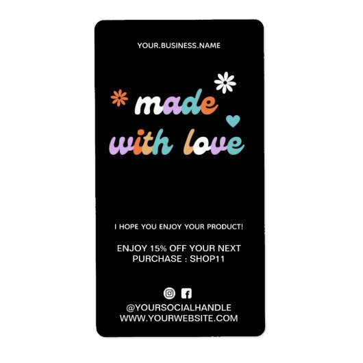 Hartelijk dank voor de bestelwagen | Gemaakt van l Etiket (Voorkant)