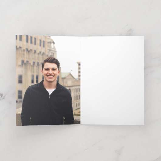 Hartelijk dank voor de bevestiging van goudblauw folie wenskaart (Binnenlaag)