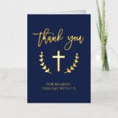 Hartelijk dank voor de bevestiging van goudblauw folie wenskaart (Voorkant)