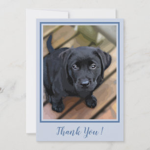 Hartelijk dank voor de Black Lab Puppy - Blue Cute Bedankkaart