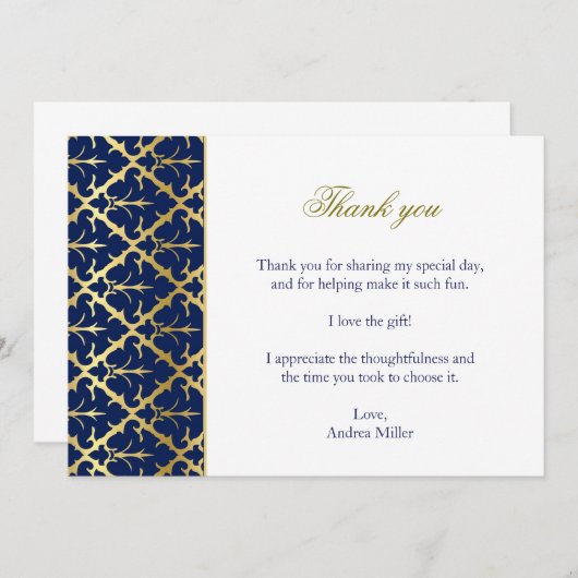 Hartelijk dank voor de blauwe gouddamp van de mari kaart (Voorkant / Achterkant)