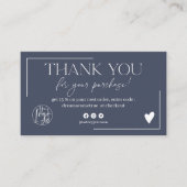 Hartelijk dank voor de blauwe logo-scriptvolgorde  visitekaartje (Voorkant)