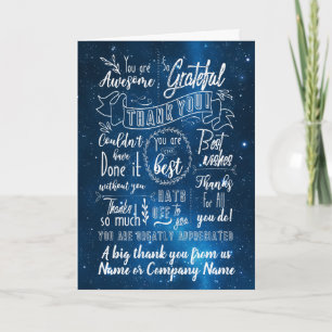 Hartelijk dank voor de blauwe ruimte voor pensione kaart