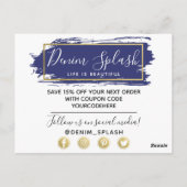 Hartelijk dank voor de blauwe schilderlijn en de m briefkaart (Achterkant)