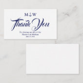 Hartelijk dank voor de blauwe witte Nautical ancho Informatiekaartje (Voorkant / Achterkant)