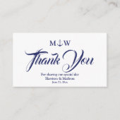 Hartelijk dank voor de blauwe witte Nautical ancho Informatiekaartje (Voorkant)