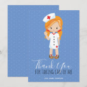 Hartelijk dank voor de blauwe witte poka Dot Ginge Bedankkaart (Voorkant / Achterkant)