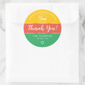 Hartelijk dank voor de Blauwgroen Cute Logo van he Ronde Sticker (Tas)