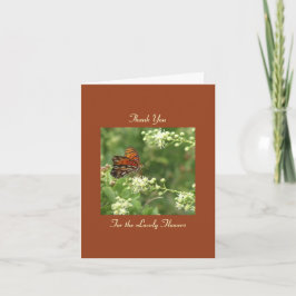 Hartelijk dank voor de bloemen, de Oranje vlinder Bedankkaart