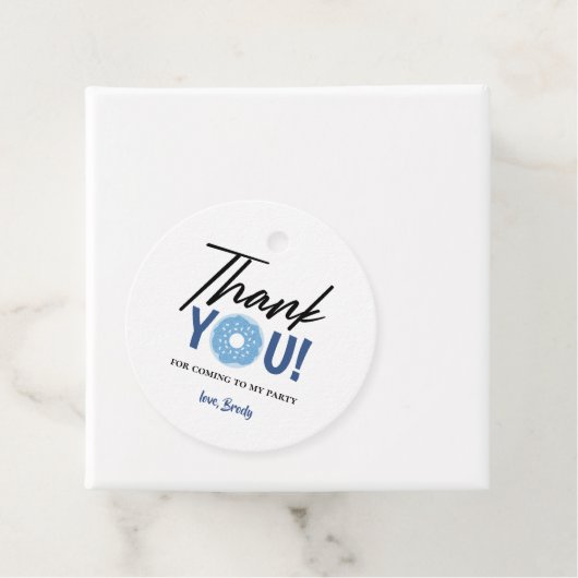 Hartelijk dank voor de Blue Doughnut Theme Party Bedankjes Labels (In situ)