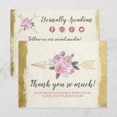 Hartelijk dank voor de Bohemen Floral Arrows Blush Briefkaart (Voorkant / Achterkant)
