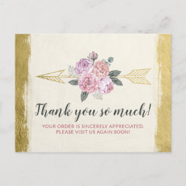 Hartelijk dank voor de Bohemen Floral Arrows Blush Briefkaart