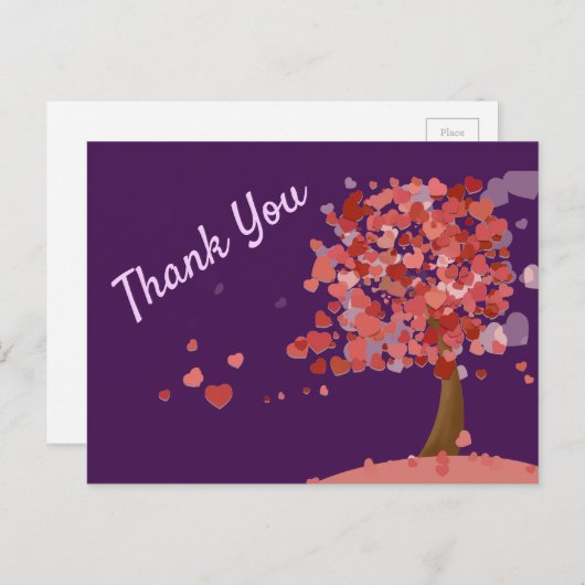 Hartelijk dank voor de boom van het hart briefkaart (Voorkant / Achterkant)
