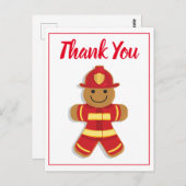 Hartelijk dank voor de brandweerman Gingerbrood Ma Briefkaart (Voorkant / Achterkant)