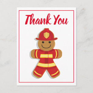 Hartelijk dank voor de brandweerman Gingerbrood Ma Briefkaart