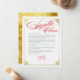 Hartelijk dank voor de brief van de kerstman notitiekaartje