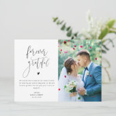 Hartelijk dank voor de bruiloft. Dank u voor uw fo Bedankkaart (Staand voorkant)