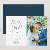 Hartelijk dank voor de bruiloft. Dank u voor uw fo Bedankkaart (Voorkant / Achterkant)