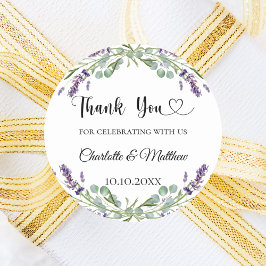 Hartelijk dank voor de bruinbruidjes van Lavender Ronde Sticker