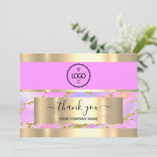 Hartelijk dank voor de Business Insert Card Hologr Kaart (Staand voorkant)