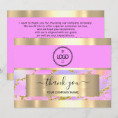 Hartelijk dank voor de Business Insert Card Hologr Kaart (Voorkant / Achterkant)