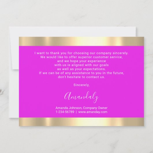 Hartelijk dank voor de Business Insert Card Hologr Kaart (Achterkant)