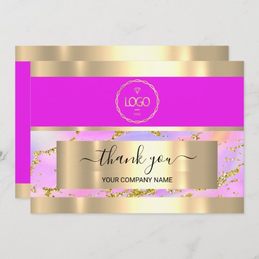 Hartelijk dank voor de Business Insert Card Hologr Kaart (Voorkant / Achterkant)