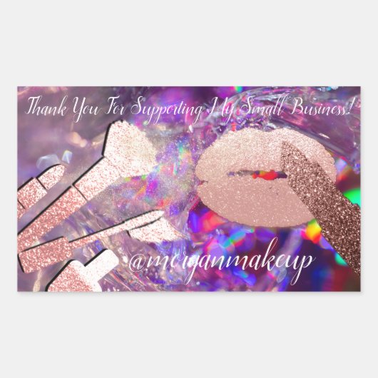 Hartelijk dank voor de Business Makeup Lip Paars I Rechthoekige Sticker (Voorkant)