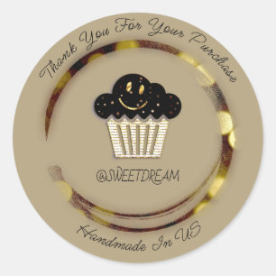 Hartelijk dank voor de Chocolade Muffin Mustard Go Ronde Sticker