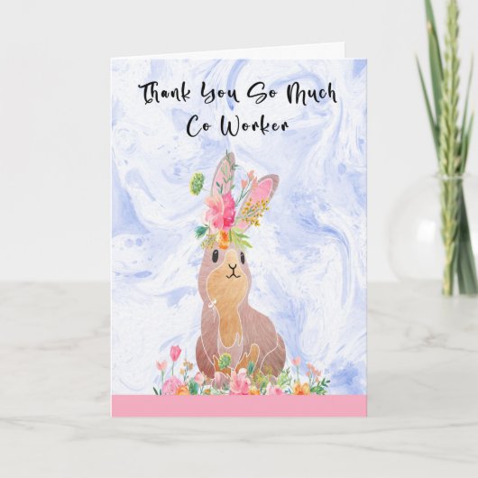 Hartelijk dank voor de co-werker met Bunny Bedankkaart (Voorkant)