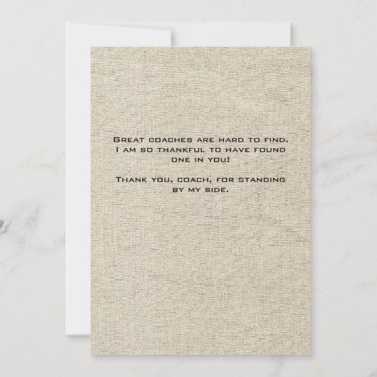 Hartelijk dank voor de Coach Rustic Softball-fotok Bedankkaart (Achterkant)