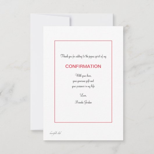 Hartelijk dank voor de Cross Flat Card Bedankkaart (Achterkant)