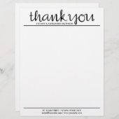 Hartelijk dank voor de cursieve zwarte briefhoofd (Voorkant / Achterkant)