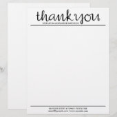 Hartelijk dank voor de cursieve zwarte briefhoofd sjabloon (Voorkant / Achterkant)