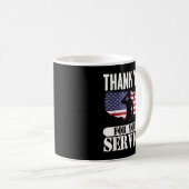 Hartelijk dank voor de dag van uw servicepatriotti koffiemok (Voorkant rechts)