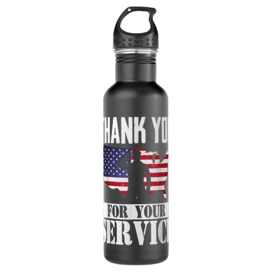 Hartelijk dank voor de dag van uw servicepatriotti waterfles  (Voorkant)