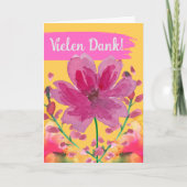 Hartelijk dank voor de Duitse Waterverf bloemen Kaart (Voorkant)