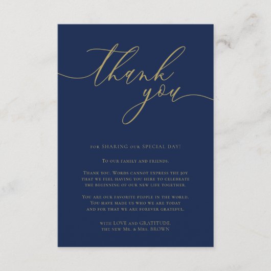 Hartelijk dank voor de eenvoudige goudbruiloft informatiekaartje (Voorkant)