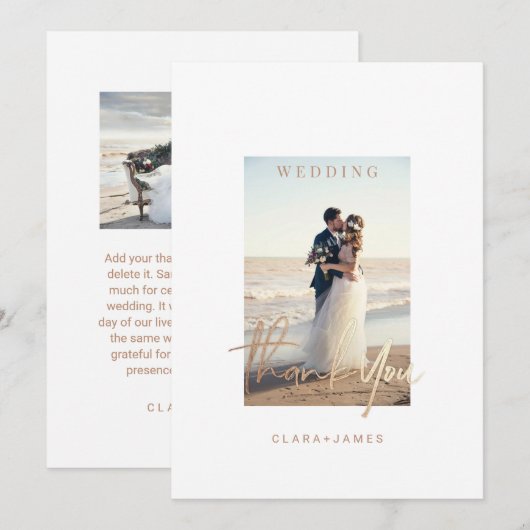 Hartelijk dank voor de Eenvoudige scriptweduwnaar- Kaart (Voorkant / Achterkant)