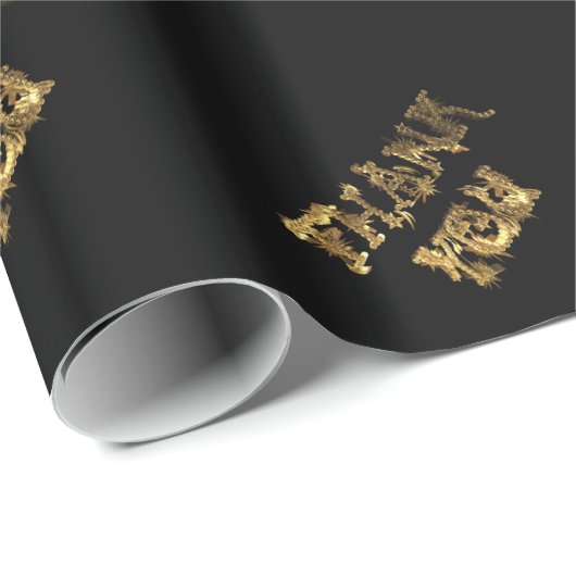 Hartelijk dank voor de elegante Bedankt Black en G Cadeaupapier (Rol Hoek)