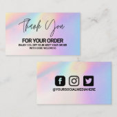 Hartelijk dank voor de elegante holografische inst visitekaartje (Voorkant / Achterkant)