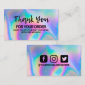 Hartelijk dank voor de elegante holografische inst visitekaartje (Voorkant / Achterkant)