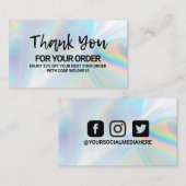 Hartelijk dank voor de elegante holografische inst visitekaartje (Voorkant / Achterkant)